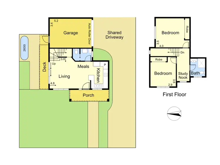 Floorplan of Homely townhouse listing, 1/12 Dennis Street, Reservoir VIC 3073