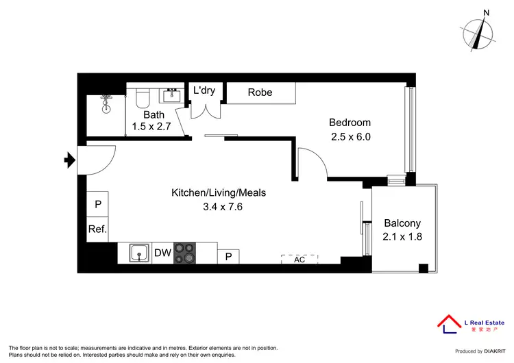 Floorplan of Homely apartment listing, 3403/639 Lonsdale Street, Melbourne VIC 3000