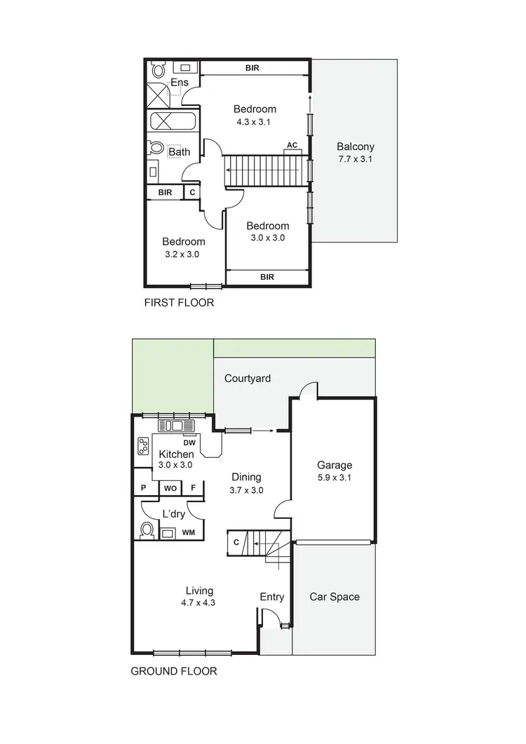 Floorplan of Homely townhouse listing, 2/78 Moonya Road, Carnegie VIC 3163