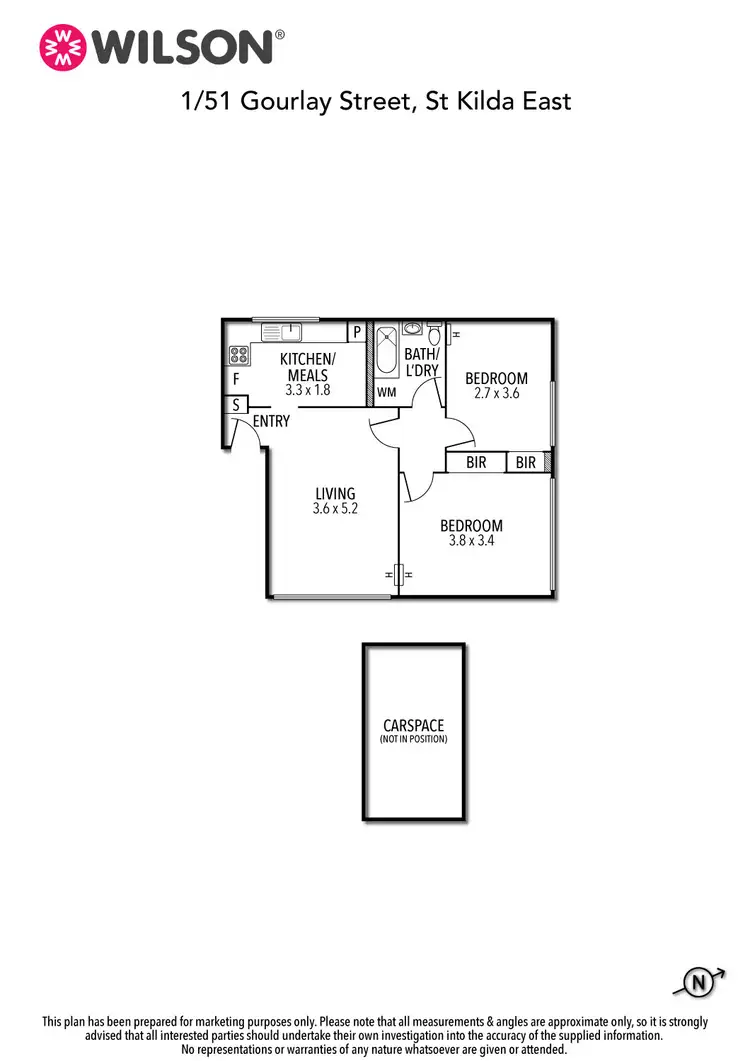 Floorplan of Homely apartment listing, 1/51 Gourlay Street, St Kilda East VIC 3183