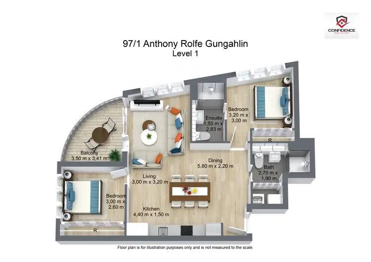 Floorplan of Homely apartment listing, 97/1 Anthony Rolfe Avenue, Gungahlin ACT 2912