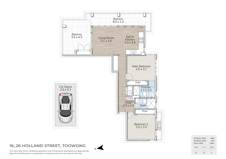 Floorplan of Homely apartment listing, 16/26 Holland Street, Toowong QLD 4066