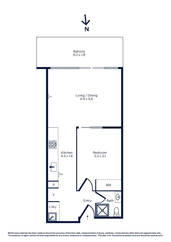 Floorplan of Homely apartment listing, 208/88 Hudsons Road, Spotswood VIC 3015