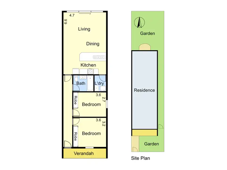 Floorplan of Homely townhouse listing, 6/83 Miller Street, Fitzroy North VIC 3068