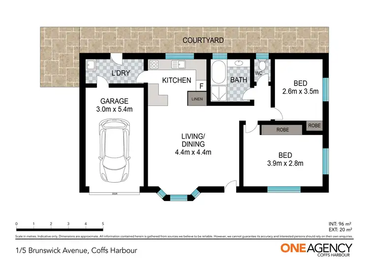 Floorplan of Homely villa listing, 1/5 Brunswick Avenue, Coffs Harbour NSW 2450