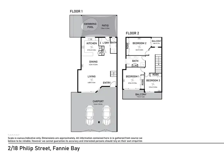 Floorplan of Homely townhouse listing, 2/18 Philip Street, Fannie Bay NT 820