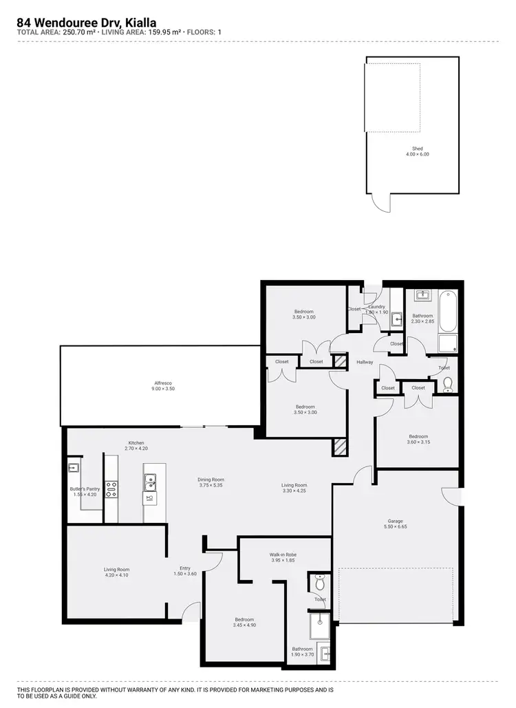 Floorplan of Homely house listing, 84 Wendouree Drive, Kialla VIC 3631