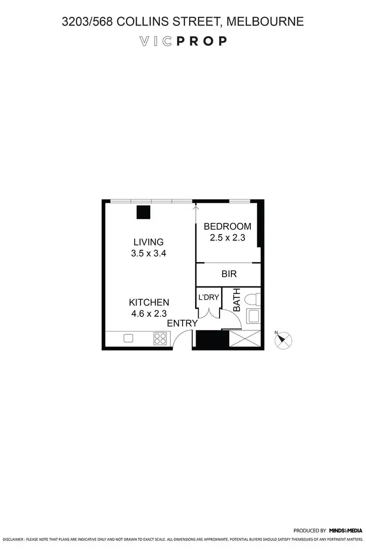 Floorplan of Homely apartment listing, 3203/568 Collins Street, Melbourne VIC 3000