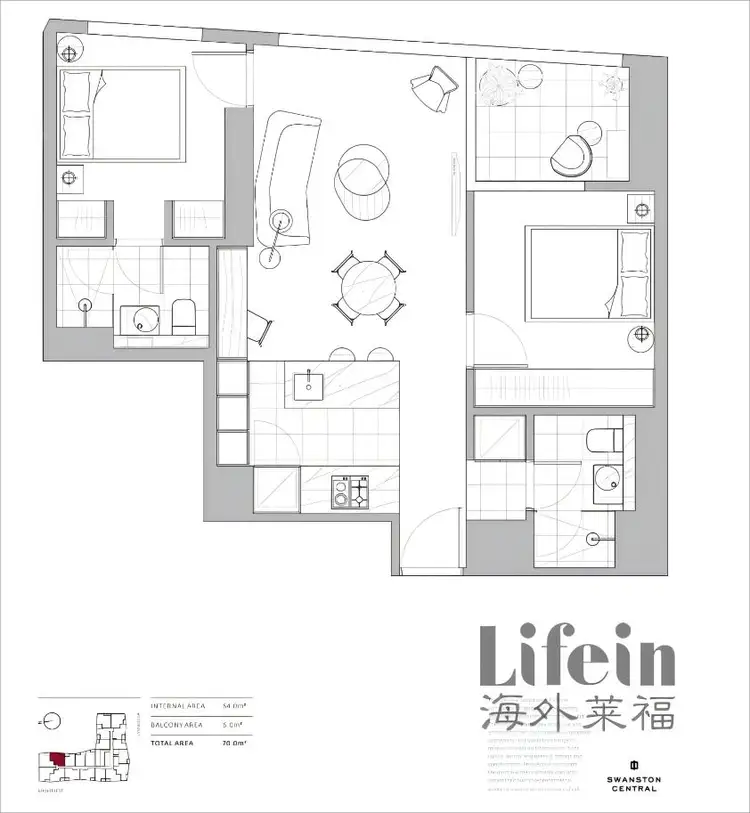 Floorplan of Homely apartment listing, 2016/160 Victoria Street, Carlton VIC 3053