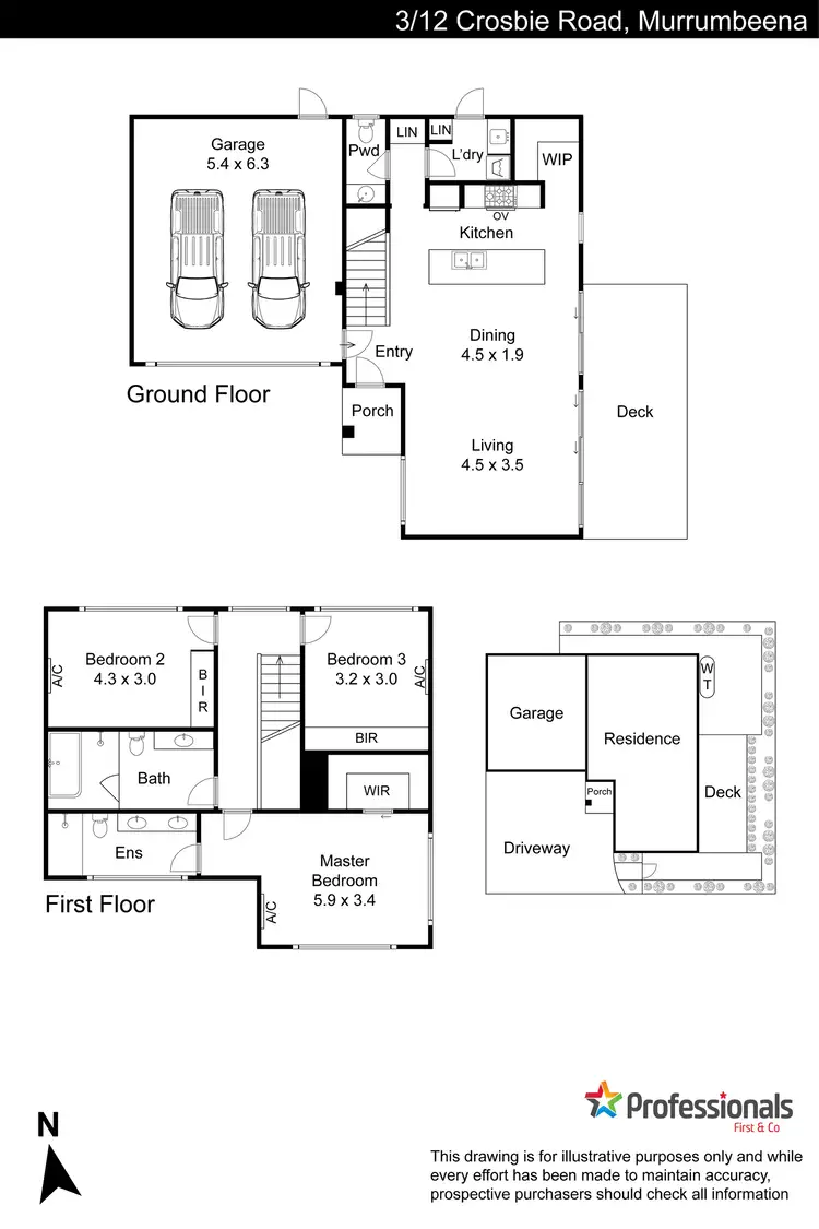 Floorplan of Homely townhouse listing, 3/12 Crosbie Road, Murrumbeena VIC 3163