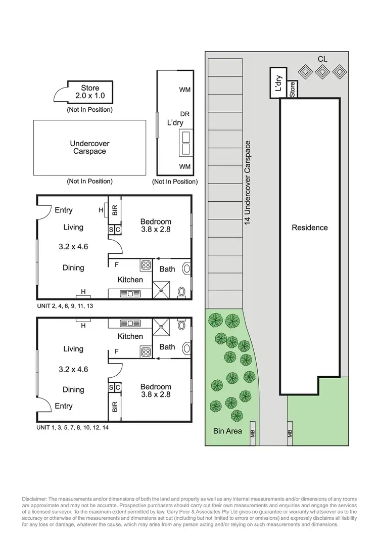 Floorplan of Homely block of units listing, 1-14/40 Lillimur Road, Ormond VIC 3204