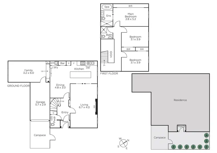 Floorplan of Homely townhouse listing, 1/533 Orrong Road, Armadale VIC 3143