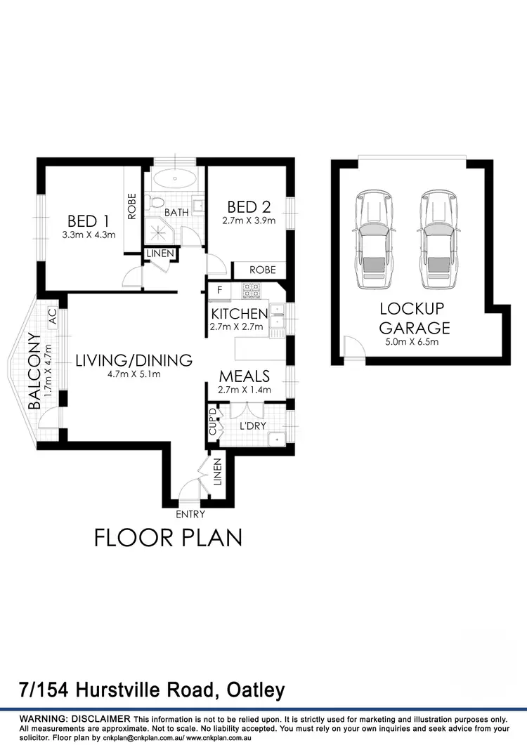 Floorplan of Homely unit listing, 7/154 Hurstville Road, Oatley NSW 2223