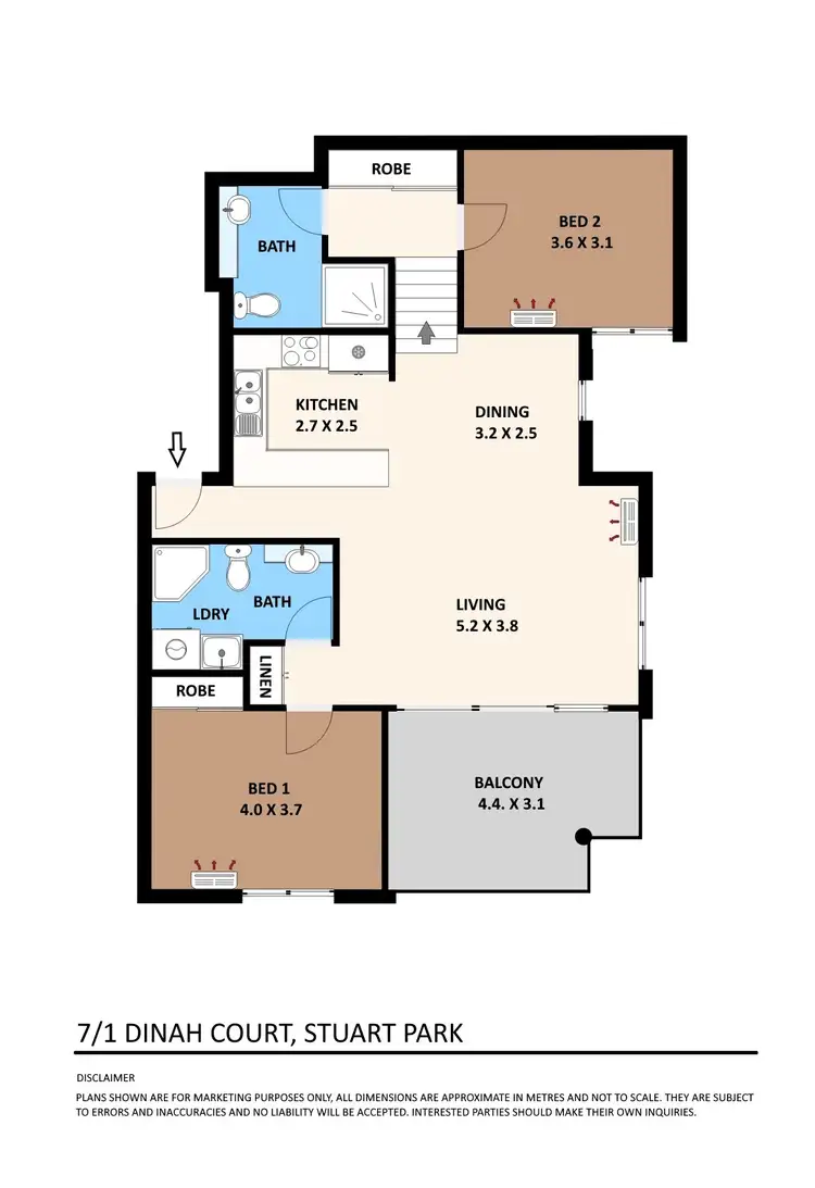 Floorplan of Homely apartment listing, 7/1 Dinah Court, Stuart Park NT 820