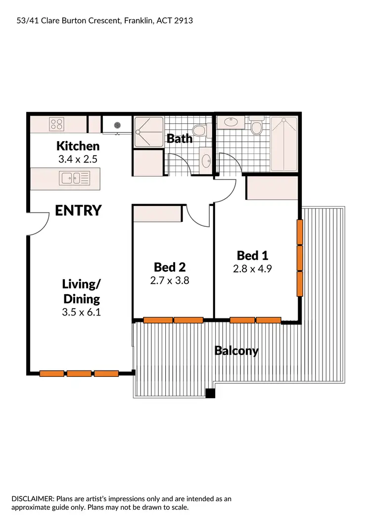 Floorplan of Homely apartment listing, 53/41 Clare Burton Crescent, Franklin ACT 2913