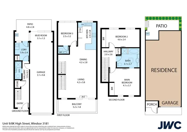 Floorplan of Homely townhouse listing, 9/8K High Street, Windsor VIC 3181