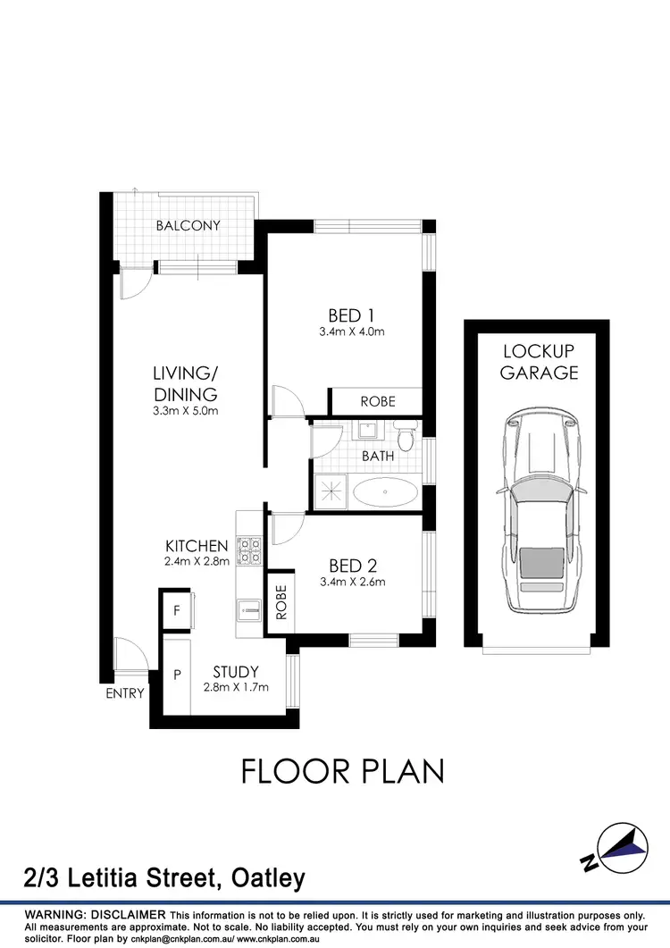 Floorplan of Homely unit listing, 2/3 Letitia Street, Oatley NSW 2223