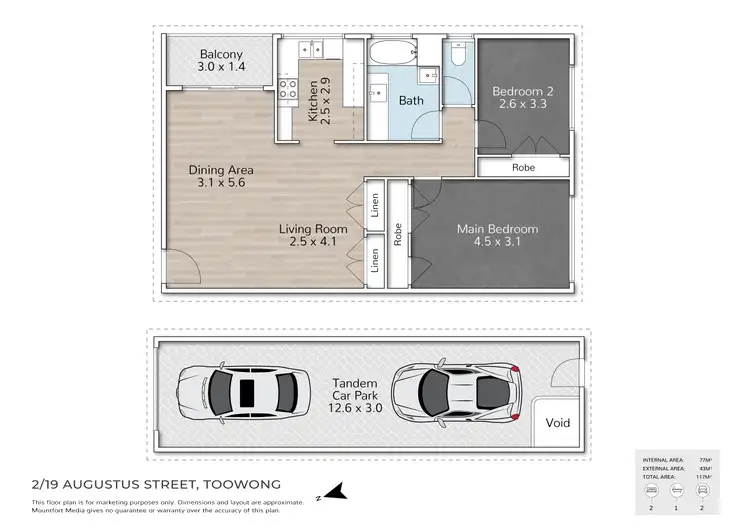 Floorplan of Homely unit listing, 2/19 Augustus Street, Toowong QLD 4066