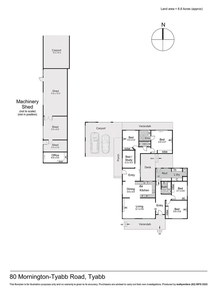 Floorplan of Homely rural property listing, 80 Mornington-Tyabb Road, Tyabb VIC 3913