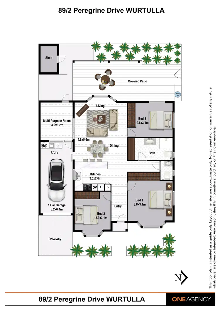 Floorplan of Homely villa listing, 89/2 Peregrine Drive, Wurtulla QLD 4575