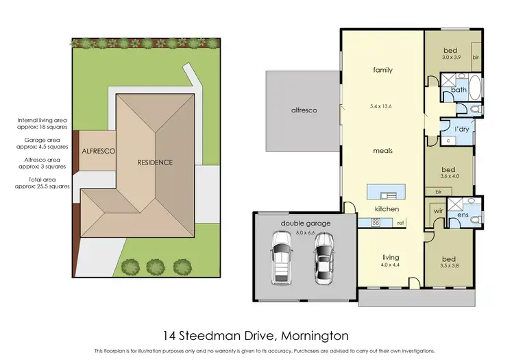 Floorplan of Homely house listing, 14 Steedman Drive, Mornington VIC 3931