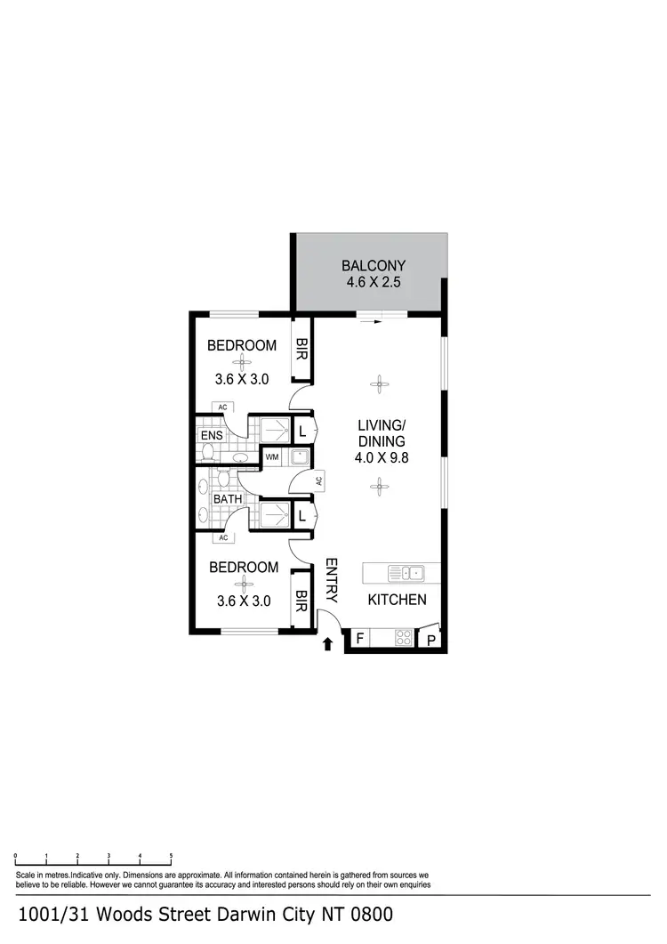 Floorplan of Homely apartment listing, 1001/31 Woods Street, Darwin City NT 800