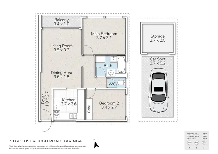 Floorplan of Homely unit listing, 4/38 Goldsbrough Road, Taringa QLD 4068