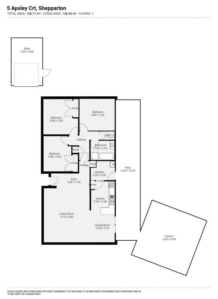 Floorplan of Homely house listing, 5 Apsley Court, Shepparton VIC 3630
