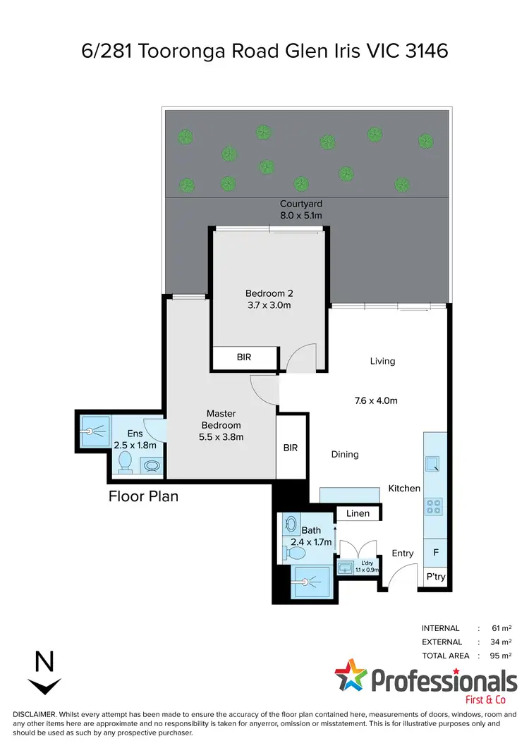 Floorplan of Homely apartment listing, 6/281 Tooronga Road, Glen Iris VIC 3146