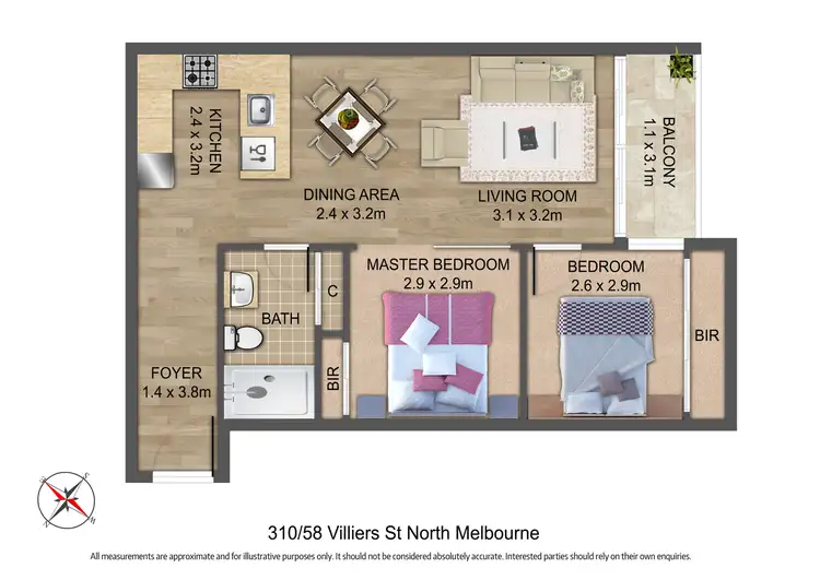 Floorplan of Homely apartment listing, 310/58 Villiers Street, North Melbourne VIC 3051