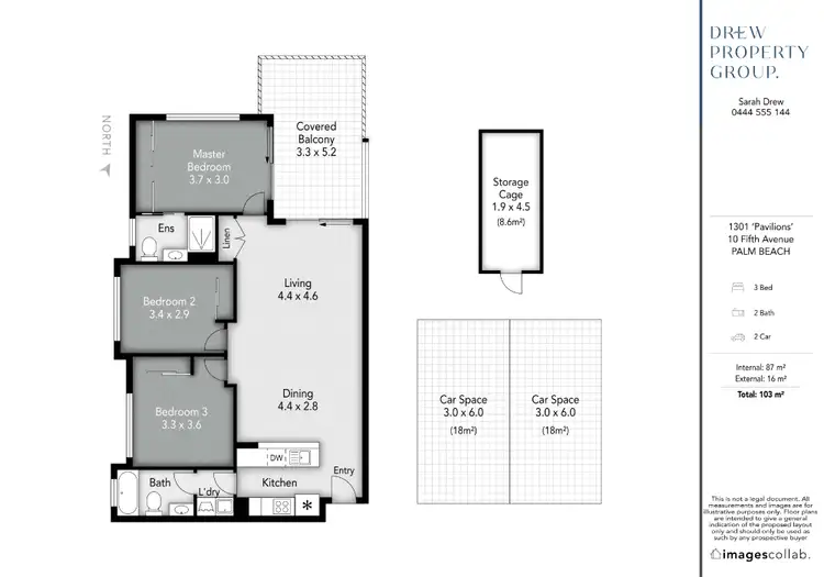 Floorplan of Homely apartment listing, 1301/10 Fifth Avenue, Palm Beach QLD 4221