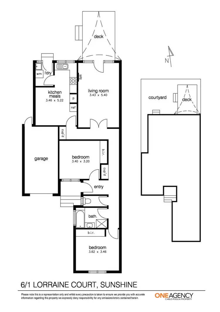 Floorplan of Homely unit listing, 6/1 Lorraine Court, Sunshine VIC 3020