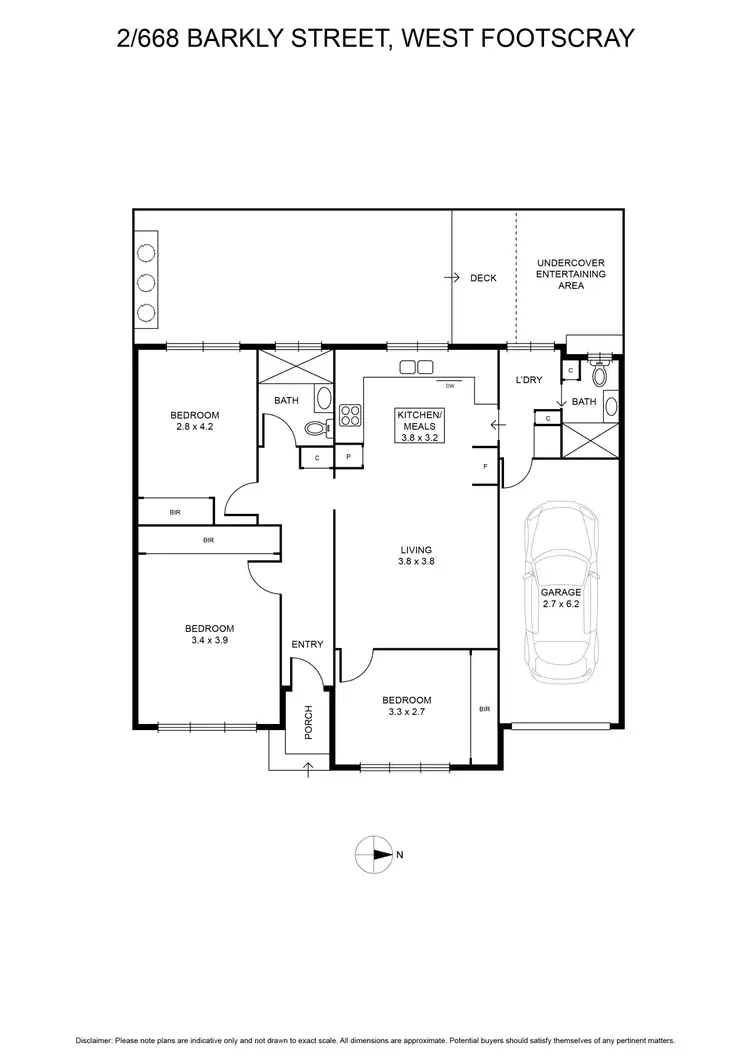 Floorplan of Homely villa listing, 2/668 Barkly Street, West Footscray VIC 3012