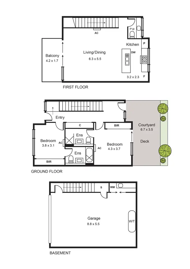 Floorplan of Homely townhouse listing, 3/14 Lillimur Road, Ormond VIC 3204