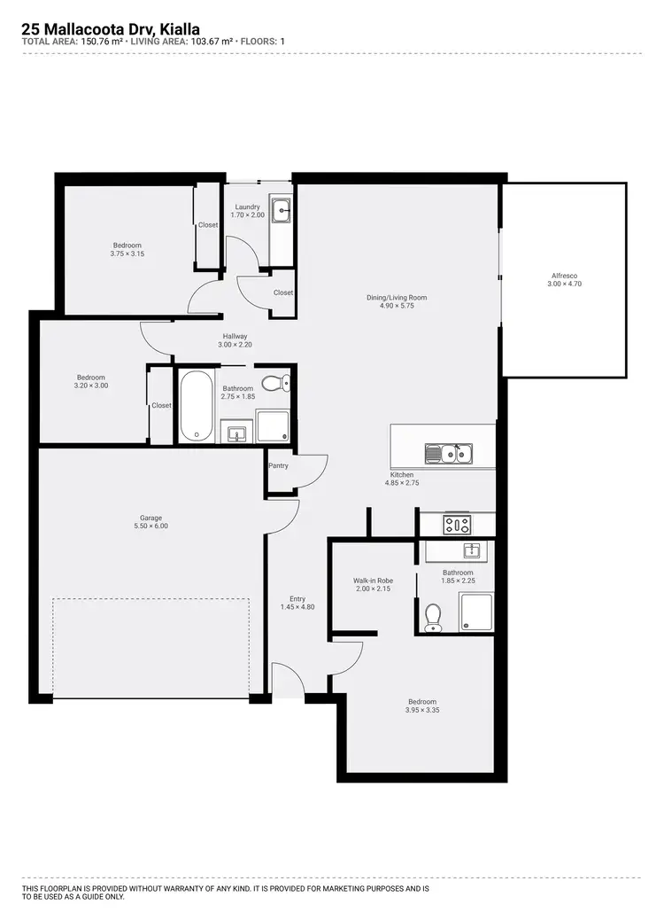 Floorplan of Homely house listing, 25 Mallacoota Drive, Kialla VIC 3631