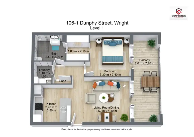 Floorplan of Homely apartment listing, 106/1 Dunphy Street, Wright ACT 2611