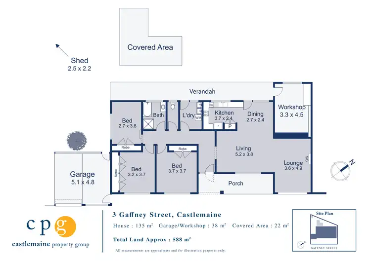 Floorplan of Homely house listing, 3 Gaffney Street, Castlemaine VIC 3450