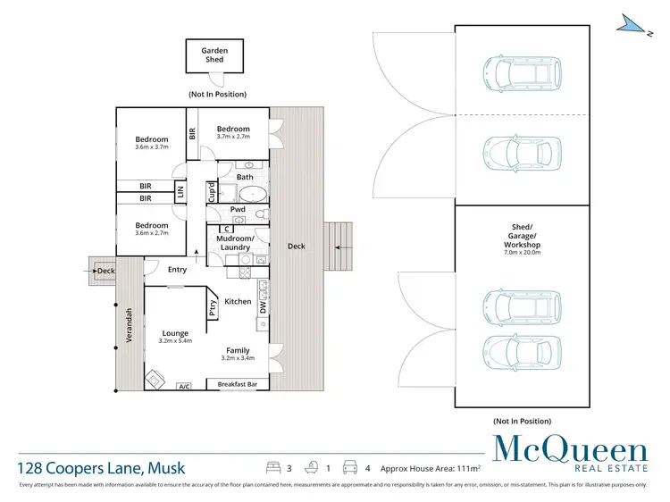 Floorplan of Homely house listing, 128 Coopers Lane, Musk VIC 3461