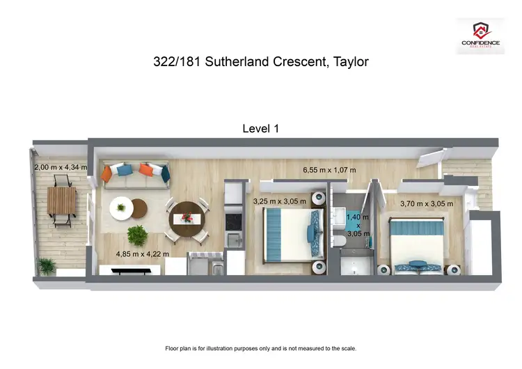 Floorplan of Homely apartment listing, 322/181 Sutherland Crescent, Taylor ACT 2913
