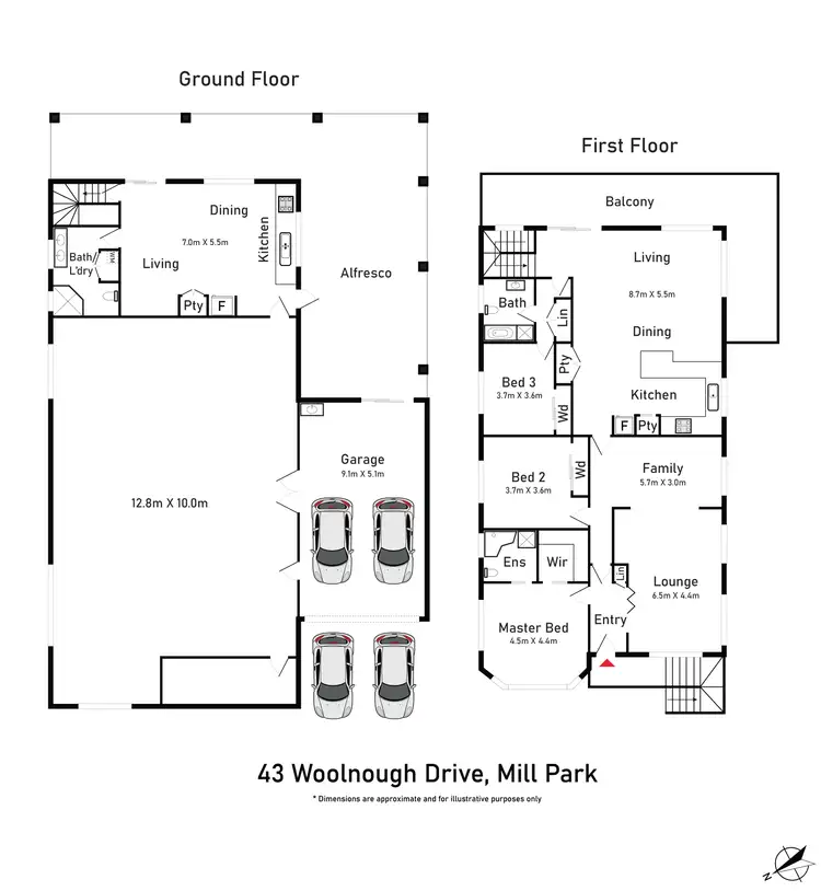 Floorplan of Homely house listing, 43 Woolnough Drive, Mill Park VIC 3082