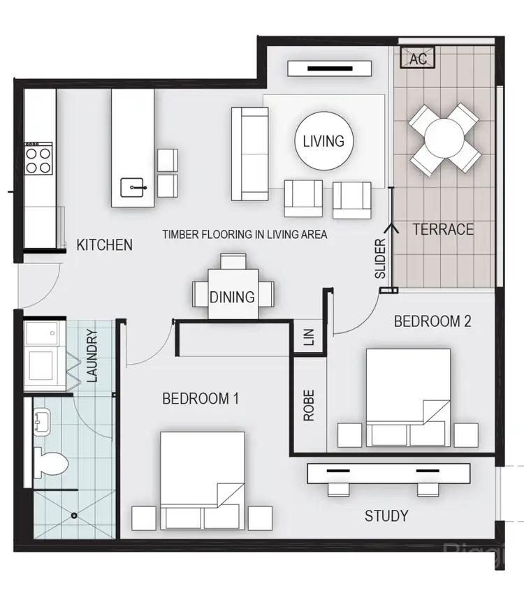 Floorplan of Homely apartment listing, 303/32 Bosisto Street, Richmond VIC 3121