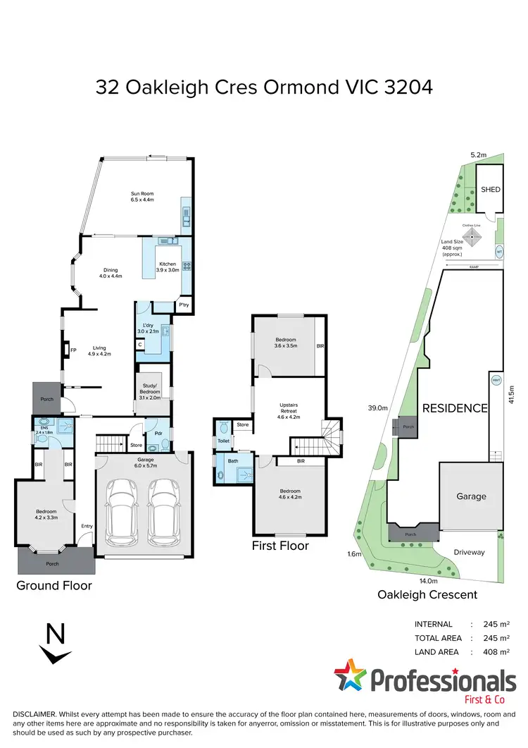 Floorplan of Homely house listing, 32 Oakleigh Crescent, Ormond VIC 3204