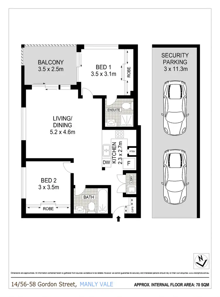 Floorplan of Homely apartment listing, 14/56-58 Gordon Street, Manly Vale NSW 2093