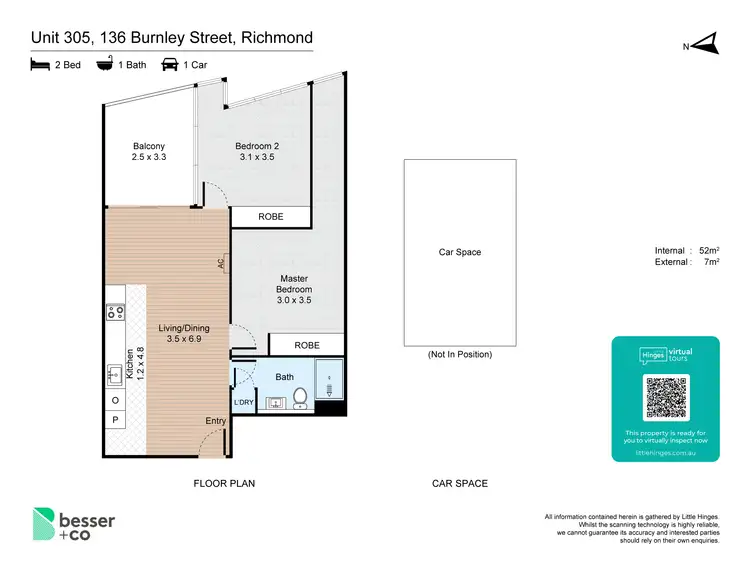 Floorplan of Homely apartment listing, 305/136 Burnley Street, Richmond VIC 3121