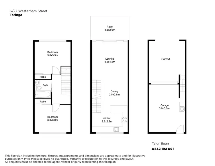 Floorplan of Homely townhouse listing, 6/27 Westerham Street, Taringa QLD 4068