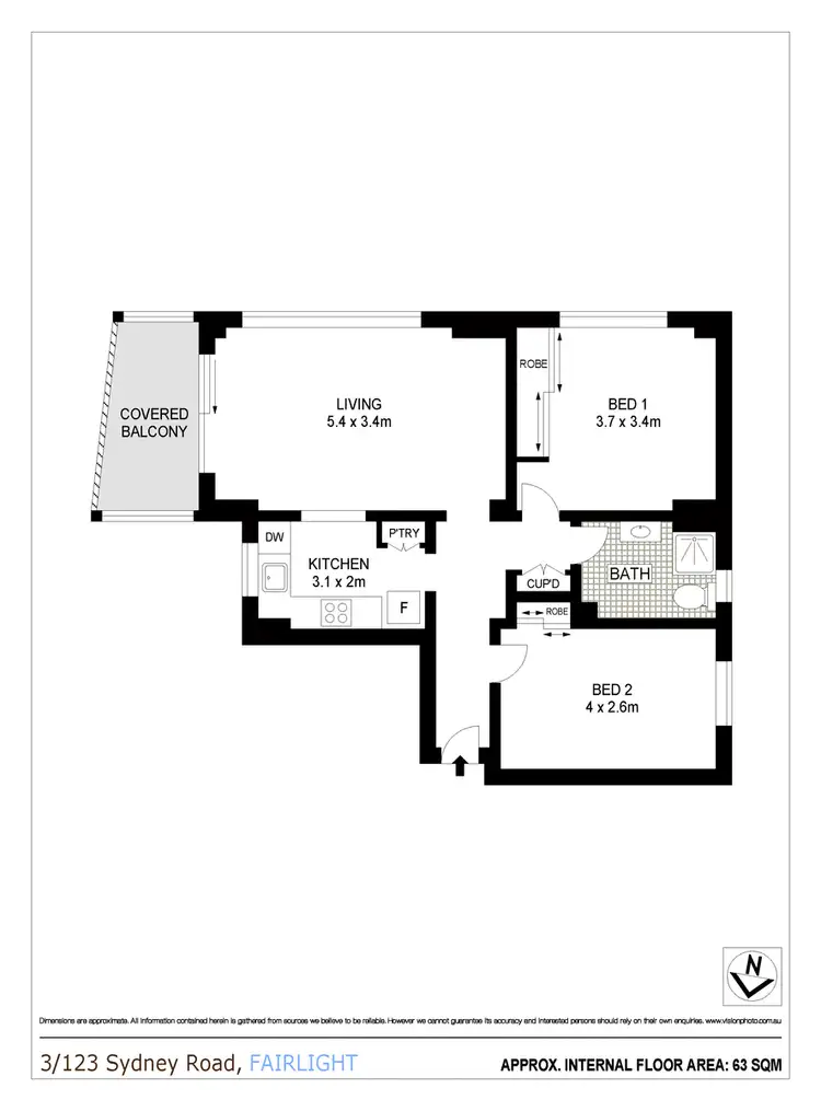 Floorplan of Homely apartment listing, 3/123 Sydney Road, Fairlight NSW 2094