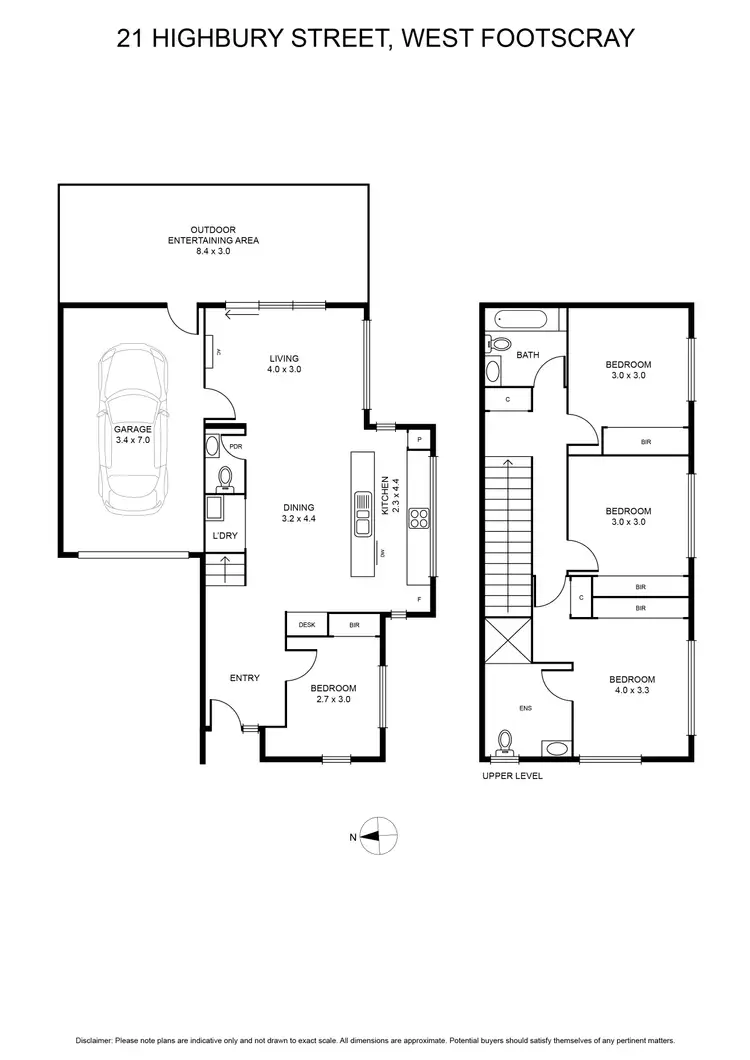 Floorplan of Homely townhouse listing, 21 Highbury Street, West Footscray VIC 3012