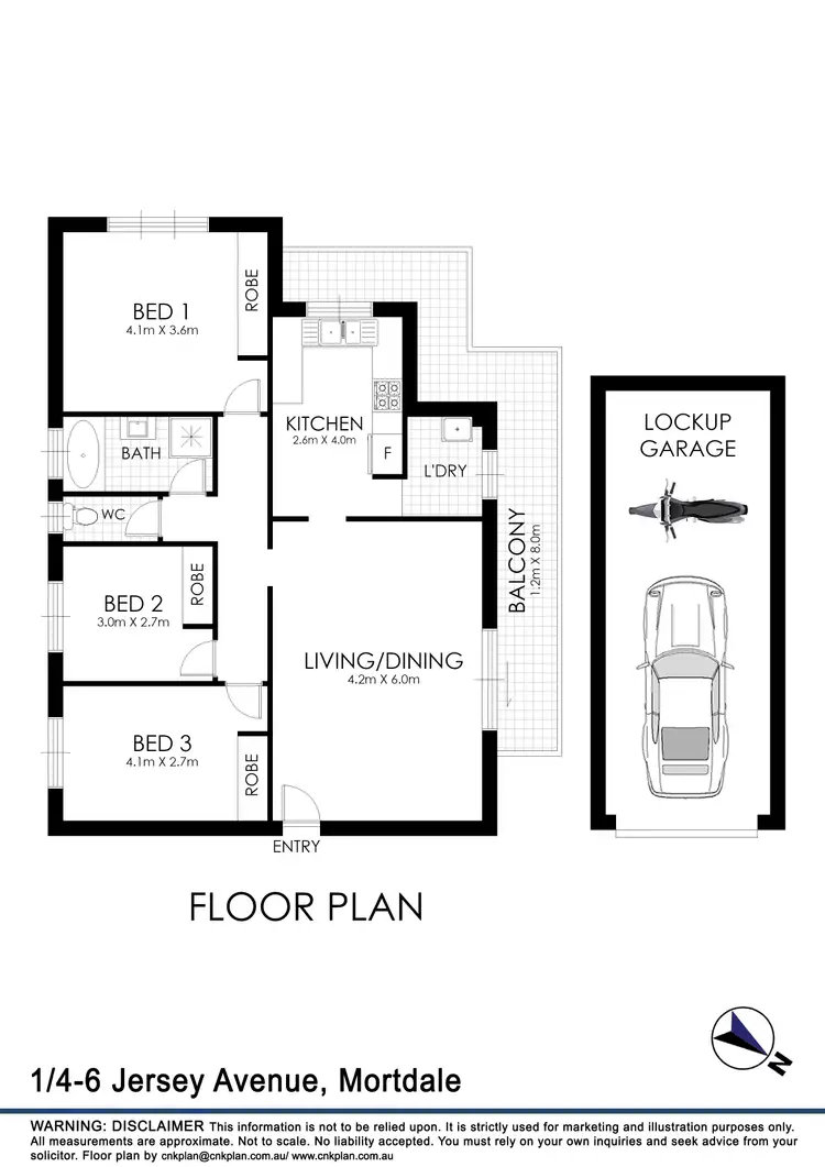 Floorplan of Homely unit listing, 1/4-6 Jersey Avenue, Mortdale NSW 2223