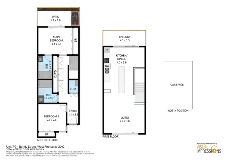 Floorplan of Homely townhouse listing, 7/711 Barkly Street, West Footscray VIC 3012