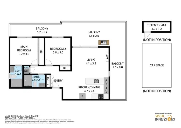 Floorplan of Homely apartment listing, 205/191 Barkers Road, Kew VIC 3101